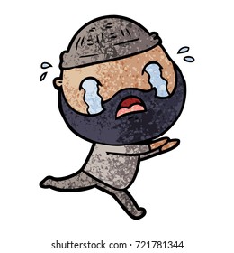 caricatura de un hombre con barba llorando