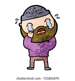 cartoon bearded man crying