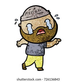 cartoon bearded man crying