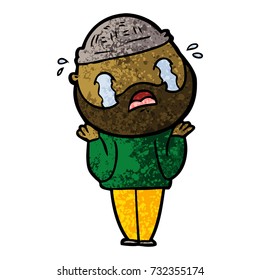 cartoon bearded man crying