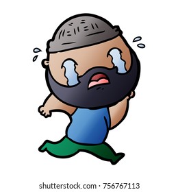 caricatura de un hombre con barba llorando