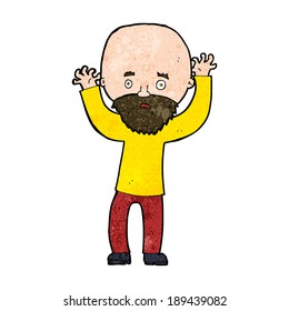 cartoon bearded man panicking