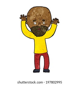 cartoon bearded man panicking