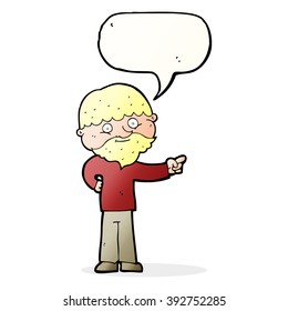 Cartoon-Bartmann mit Sprechblase