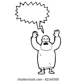 cartoon bearded man preaching