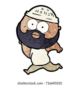 cartoon bearded man running