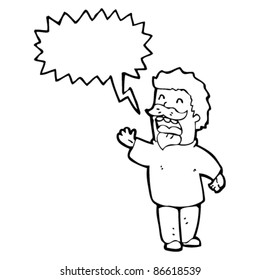 cartoon bearded man shouting