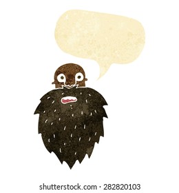 cartoon bearded man with speech bubble
