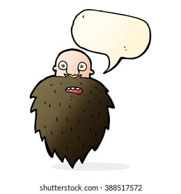 cartoon bearded man with speech bubble