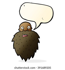 cartoon bearded man with speech bubble