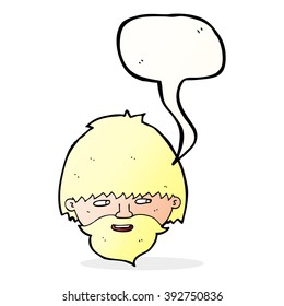 cartoon bearded man with speech bubble