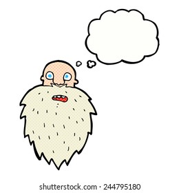 cartoon bearded man with thought bubble