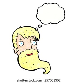 cartoon bearded man with thought bubble