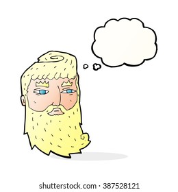 cartoon bearded man with thought bubble
