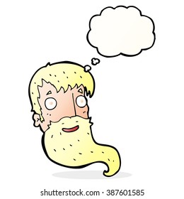 cartoon bearded man with thought bubble