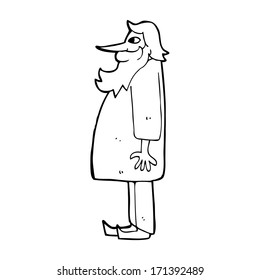 cartoon bearded old man