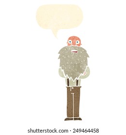 cartoon bearded old man with speech bubble