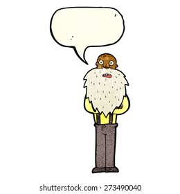 cartoon bearded old man with speech bubble