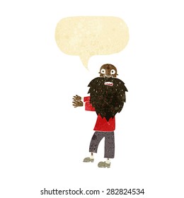 cartoon bearded old man with speech bubble