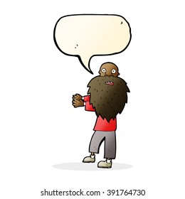cartoon bearded old man with speech bubble