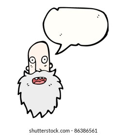 cartoon bearded old man's face with speech bubble cartoon bearded old man's face with speech bubble