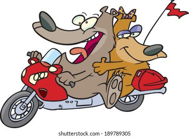 cartoon bears riding a motorcycle