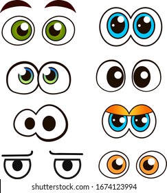 
Cartoon beautiful eyes vector set.