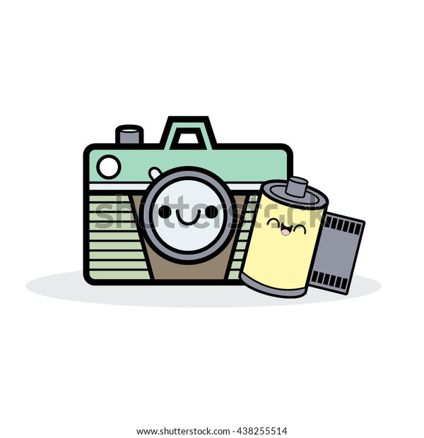 Cartoon Beautiful Film Camera Roller Stock Vector Royalty Free 438255514