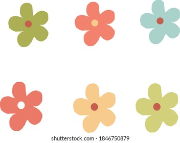 
Juego de vectores de flores hermosas dibujos animados