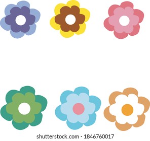 
Cartoon Beautiful flower vector set