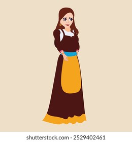 Cartoon beautiful ,indian girl in beautiful dress,for 2d  animation or cartoon