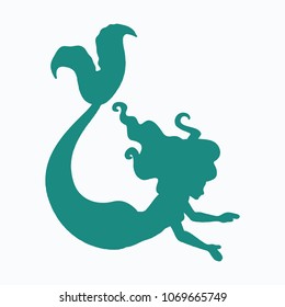 Cartoon beautiful little mermaid in a wreath. Sea theme. vector illustration on a background.