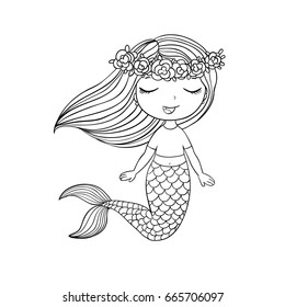 Mermaid Black White Images Stock Photos Vectors Shutterstock