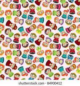 cartoon beautiful princess seamless pattern