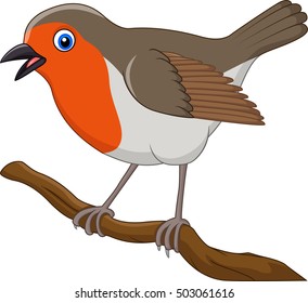 Cartoon Beautiful Robin Bird Stock Vector (Royalty Free) 503061616 ...