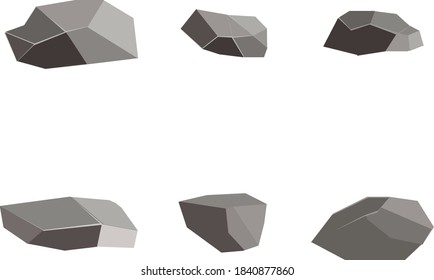
Cartoon beautiful stone vector set