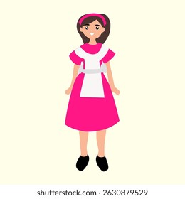 cartoon beautiful woman wearing a royal dress