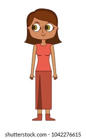 cartoon beauty mother standing character