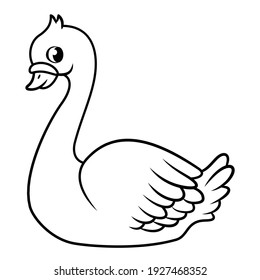477 Cartoon beauty swan coloring page Images, Stock Photos & Vectors ...