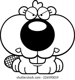 A cartoon beaver with an angry expression.