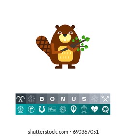 Cartoon Beaver Icon