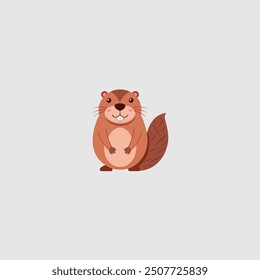 cartoon beaver logo vector illustation