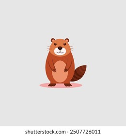 cartoon beaver logo vector illustation