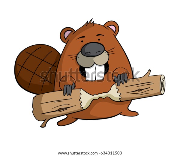 Beaver Chomping Wood White Mug 
