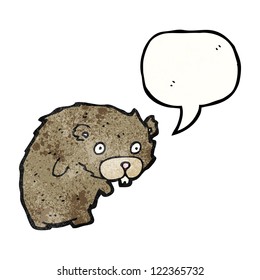 cartoon beaver with speech bubble