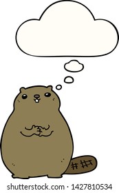 cartoon beaver with thought bubble