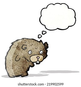 cartoon beaver with thought bubble