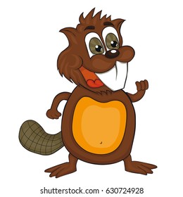 Cartoon beaver.  Vector clip art for children.