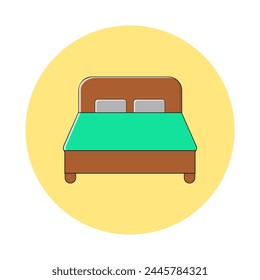 cartoon bed icon vector graphic