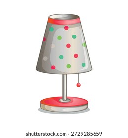 Lâmpada de mesa de cabeceira de desenhos animados com luminária colorida com padrão de bolinhas